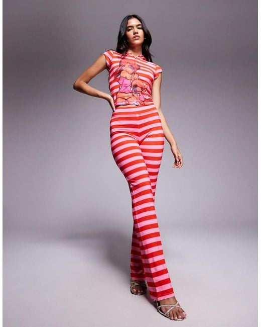 I.AM.GIA Red X Fafi Blare Fafinettes Diamante Logo Flare Track Pant Co-ord