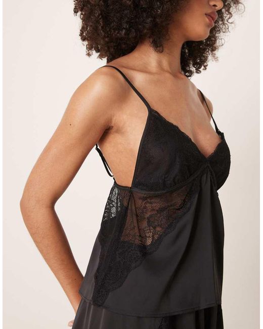 Canottiera Del Pigiama Trasparente di Abercrombie & Fitch in Black
