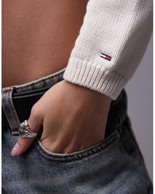 Tommy Hilfiger Gebreide Trui Met Kabels in het White