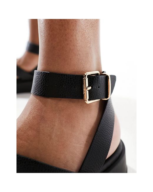 New Look Black Gladiator Flatform Sandals