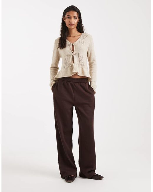 ONLY Natural Tie Front Cardigan With Wool