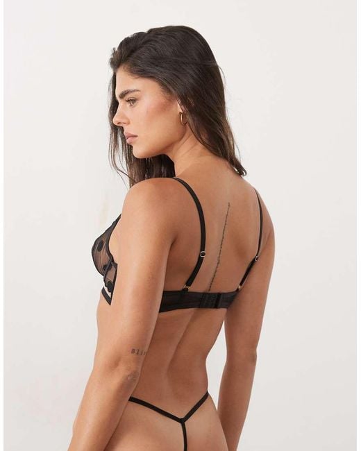 Ann Summers Brown Sweetest Spot Embroidery String Thong