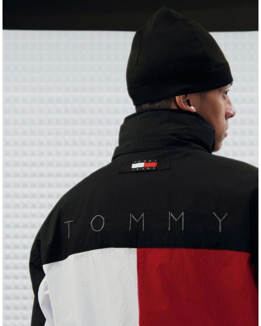 Tommy Hilfiger Black Remastered Unisex Flag Logo Jacket