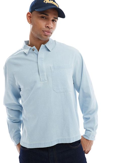 ASOS – kastiges oversize-jeanshemd in Blue für Herren