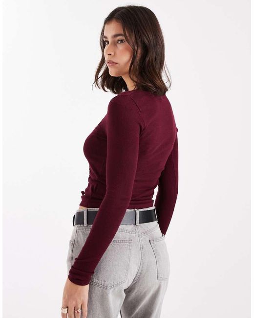 Cotton On Red Asymmetric Ruched Knit