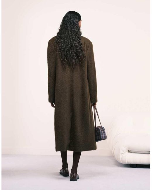 ASOS Oversized Geborstelde Dad Jas in het Brown