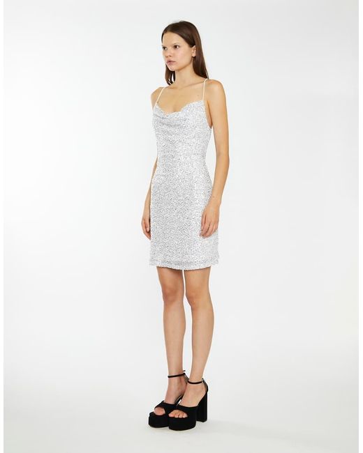 Glamorous White Cowl-Neck Mini-Dress