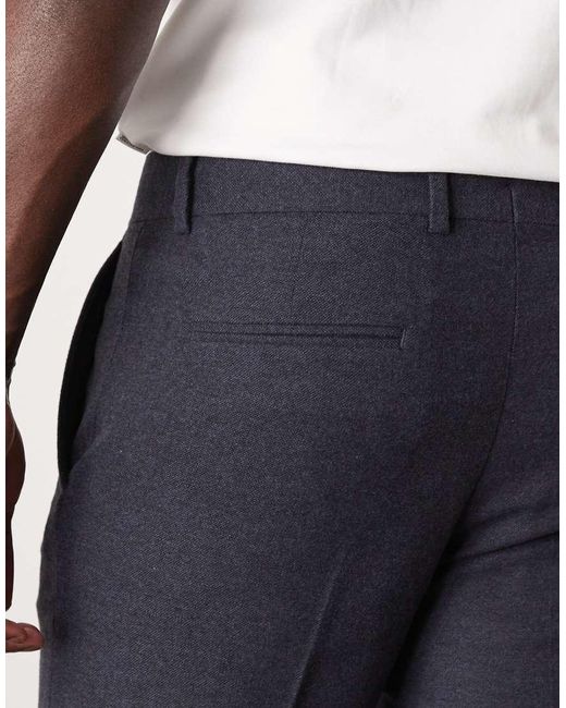 SELECTED Black Reed Wool Mix Trouser for men