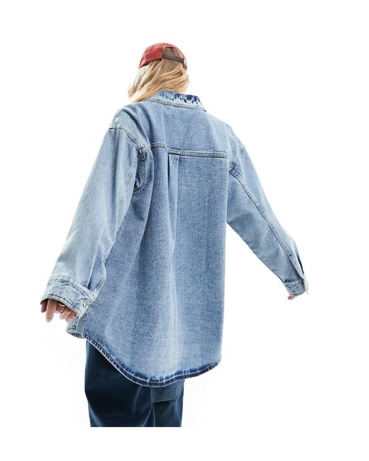 Miss Selfridge Blue – oversize-jeanshemd