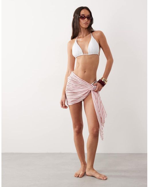 ASOS Natural Beach Cotton Crinkle Mini Sarong