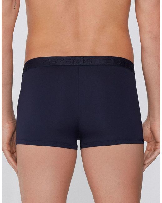 Tezenis Blue Elastic Microfibre Boxers With Logo for men