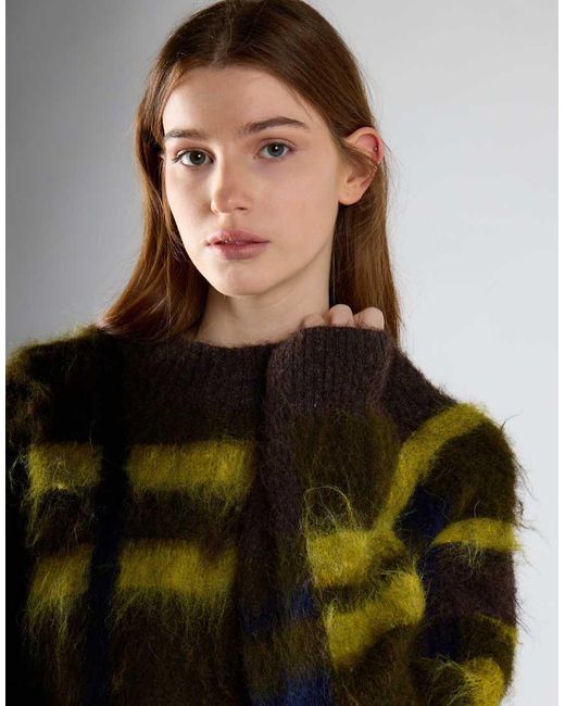 Glamorous Green Brushed Crew Neck Jumper