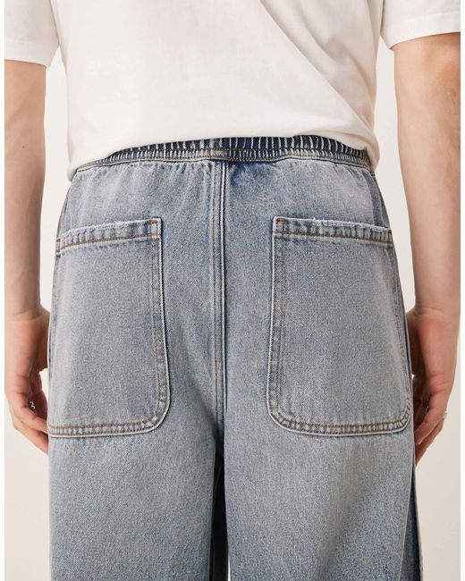 ASOS Gray Super baggy Jeans With Elasticated Waist for men