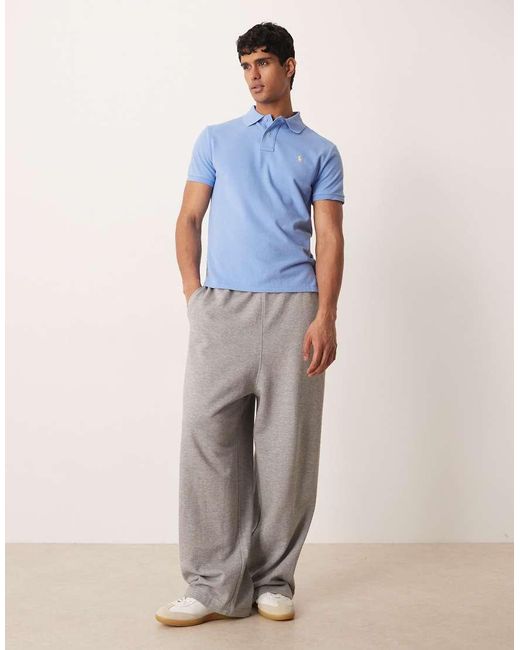 Polo Ralph Lauren Blue Icon Logo Custom Slim Fit Pique Polo for men