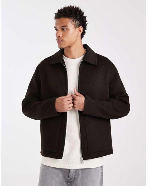 ARKET Black Wool Rich Double Layer Workwear Jacket for men