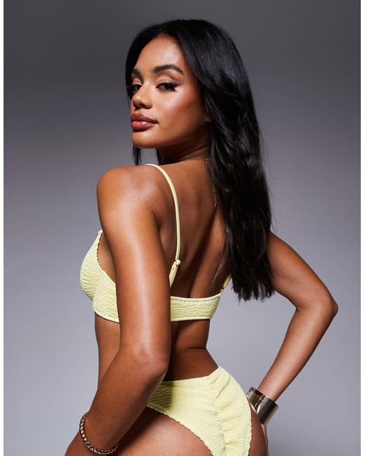 Moda Minx Yellow Scrunch Scoop Bikini Top