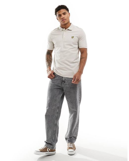 Lyle & Scott Gray Icon Logo Pique Polo for men