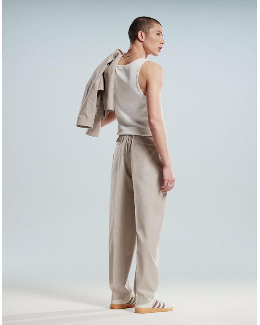 ASOS White Smart Co-ord Oversized Tapered Trousers for men