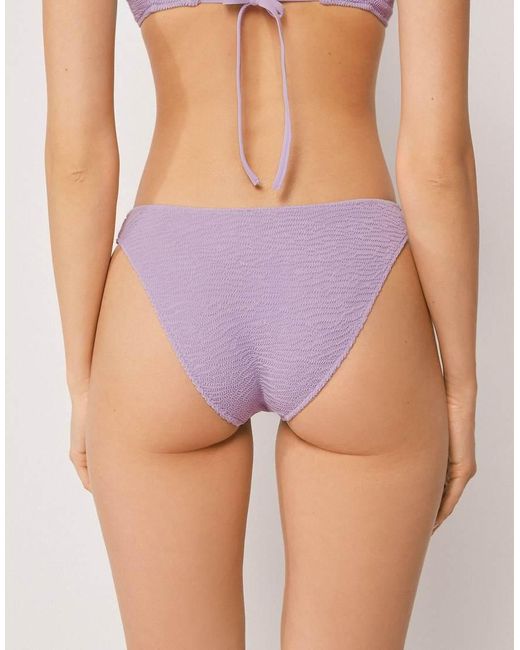 Calzedonia Purple Bikini Bottoms Crinkle Waves