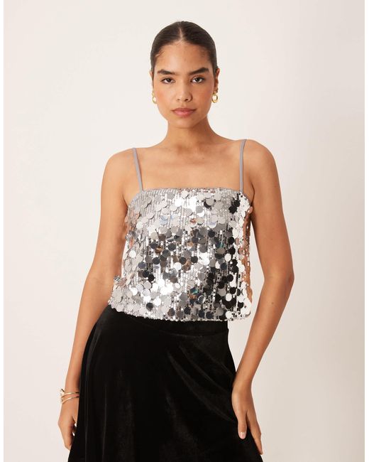 Top caraco orné Vila en coloris Gray