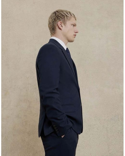 River Island Blue Slim Suit Jacket for men
