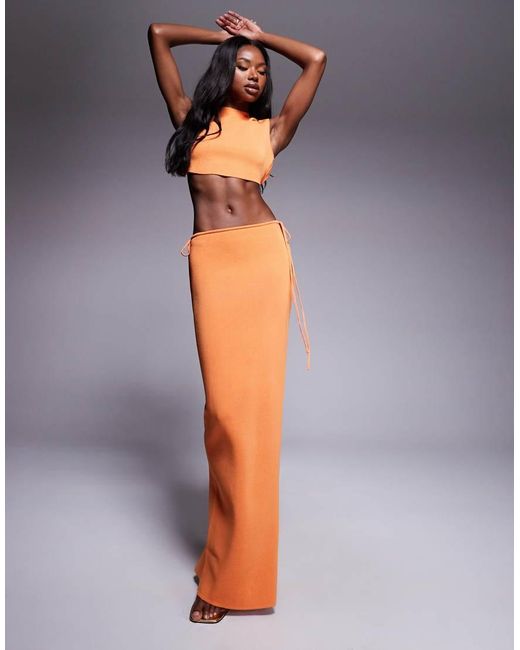 Wanderdoll Blue Sienna Fine Knit High Neck Open Button Back Detail Top Co-ord