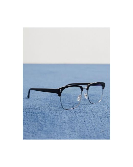 ASOS Brown Clear Lens Retro Glasses With Blue Light Lens