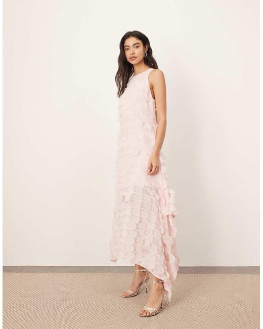 ARRANGE Natural Laser Cut Drop Waist Maxi Dress With Square Cut Skirt