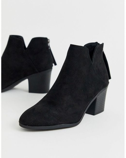 black ankle boots heels new look