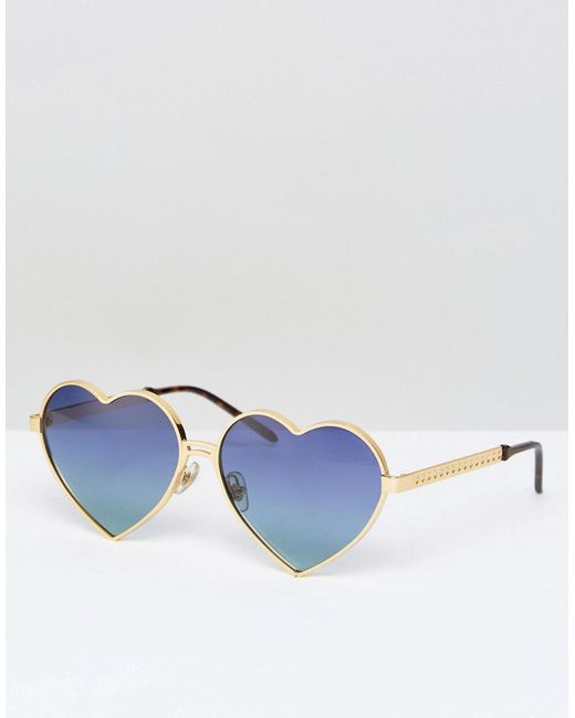 Wildfox Metallic Lolita Heart Shape Sunglasses