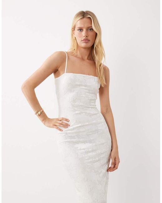 SNDY'S White Floral Burnout Cami Maxi Dress