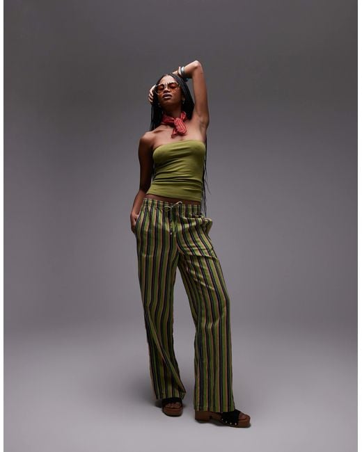 TOPSHOP Green – trägerloses longline-oberteil