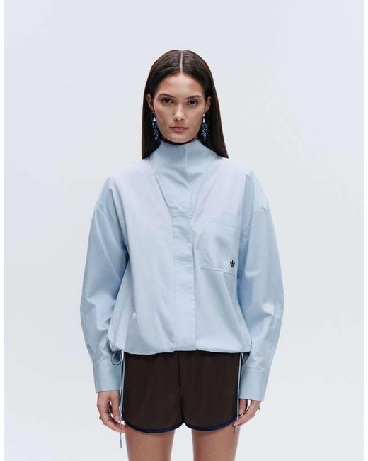 adidas Originals x ASOS Blue Oversized Funnel Neck Shirt