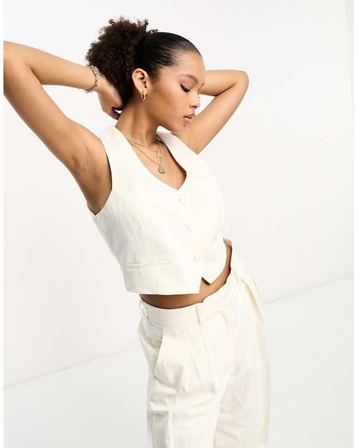 Mango White Co-ord Waistcoat