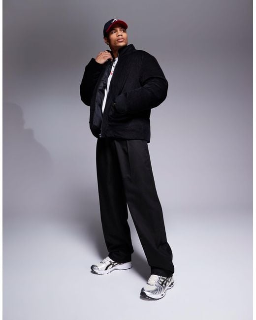 ASOS – pufferjacke aus cord in Black für Herren