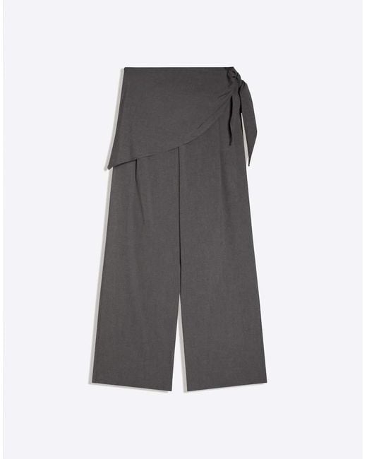 Bershka Gray Tailored Fit Scarf Trousers