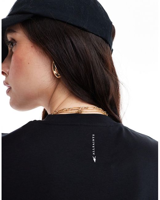 AllSaints Black – amelie – kastiges oversize-t-shirt