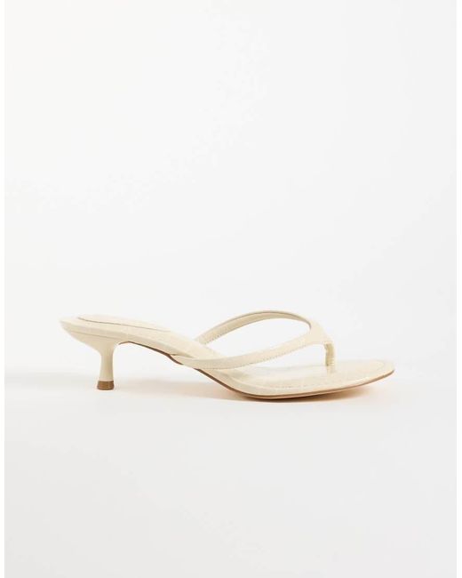 SEQWL White Capri Heeled Thong Sandals