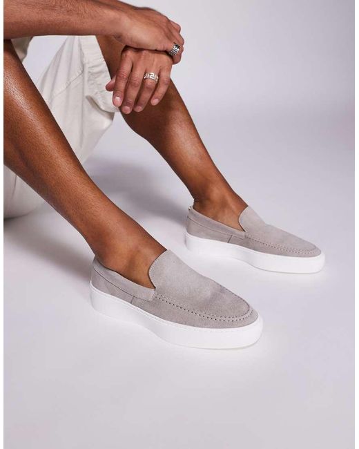 Steve Madden White Leyton Slip On Loafers for men
