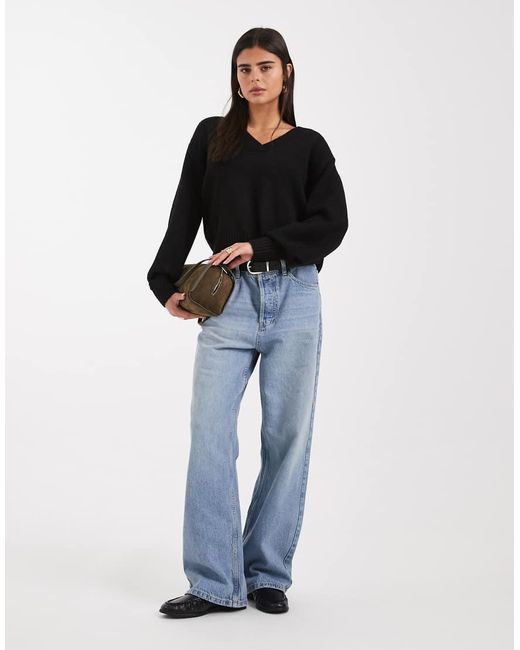 Vero Moda Black Soft Oversized V-neck Jumper