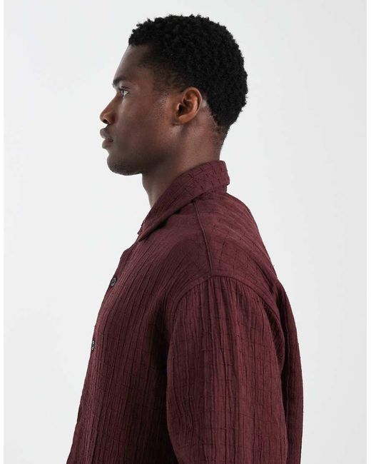 ASOS Red Oversized Quilted Look Shirt for men