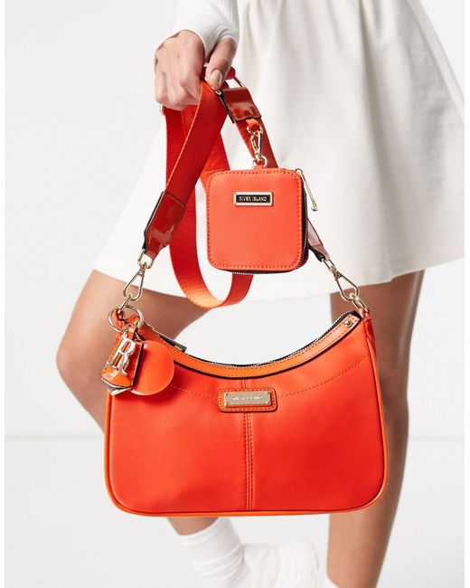 River Island 90s Crossbody Tas Met Afgeronde Bovenkant in het Orange