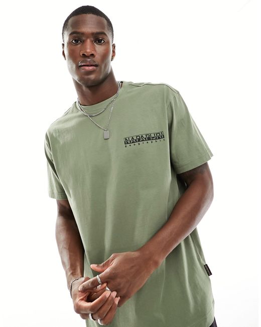 Kotcho - t-shirt à imprimé graphique au dos - kaki Napapijri pour homme en coloris Green