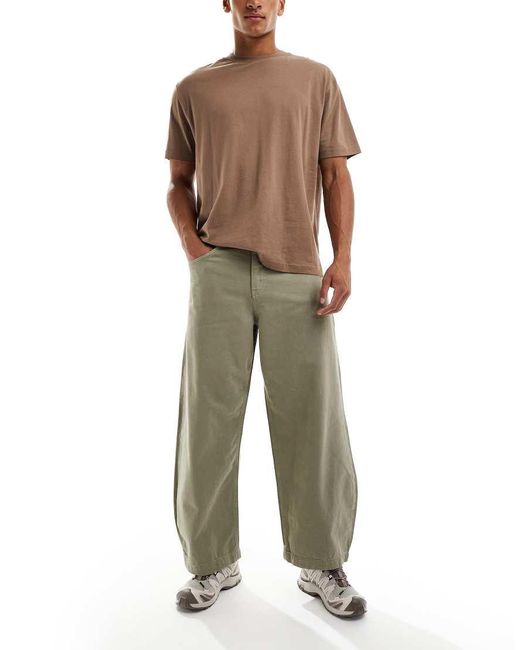 Pantalones Caquis De Pernera Barrel De -Verde ASOS de hombre de color Green