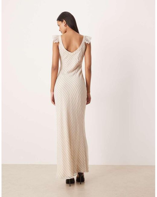 ASOS Natural Scoop Neck Maxi Dress With Tie Back