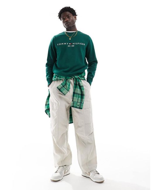 Tommy Hilfiger Green Regular Fit Sweatshirt for men