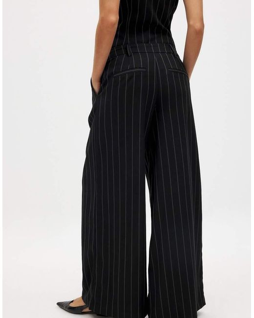 NA-KD Black Wide Leg High Waist Loose Trouser