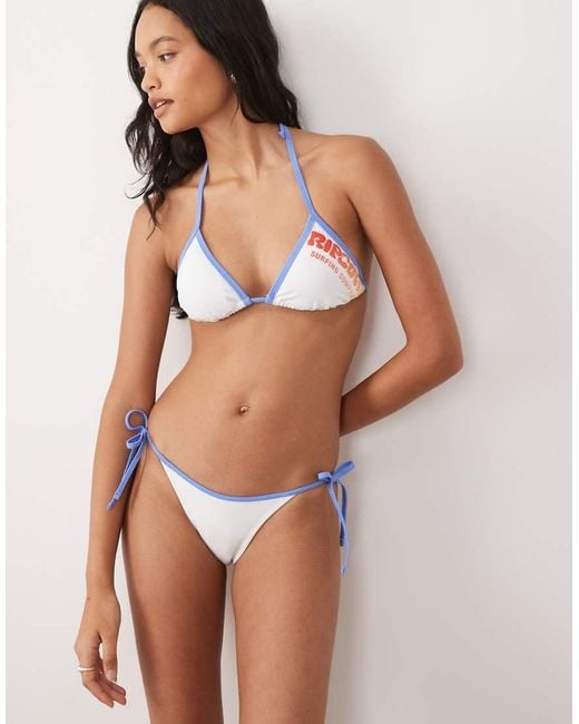 Rip Curl Brown Rip Curl Contrast Trim Tieside Bikini Bottom