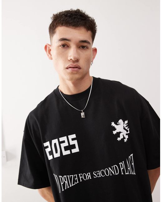 Collusion – kastiges t-shirt im skater-stil in Black für Herren