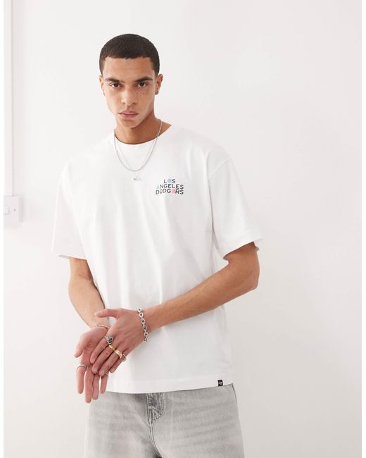'47 White La Dodgers Primary Graphic Back Print T-shirt for men